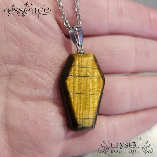 Tigers Eye Coffin Necklace