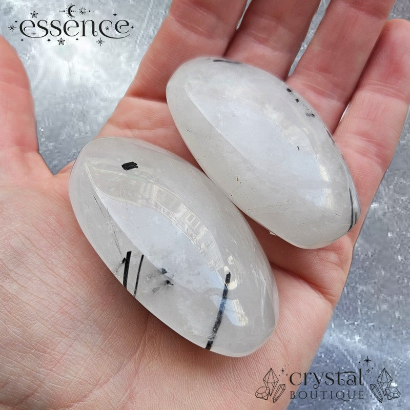 Tourmalated Quartz Palm Stone