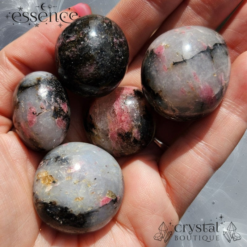 Rhodonite in Quartz Tumbled Stone