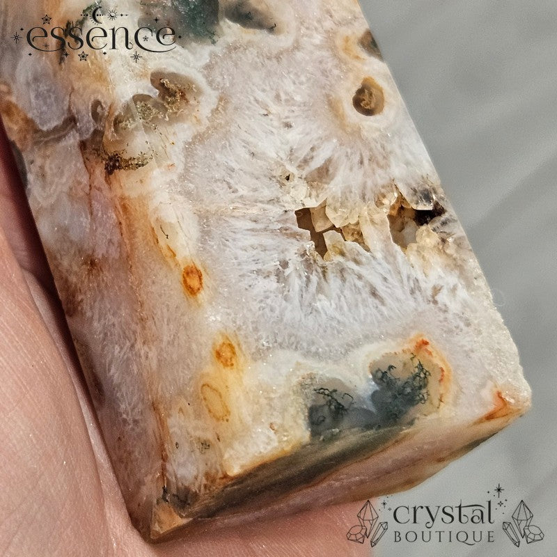Moss Agate Tower 🌿 Crystal Cavern | 243g
