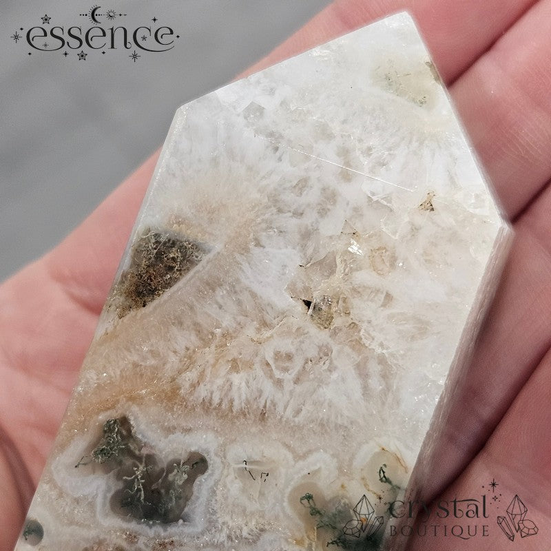 Moss Agate Tower 🌿 Crystal Cavern | 243g