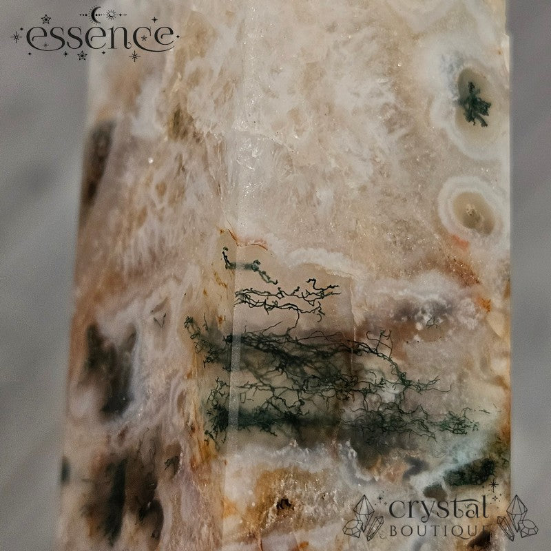 Moss Agate Tower 🌿 Crystal Cavern | 243g