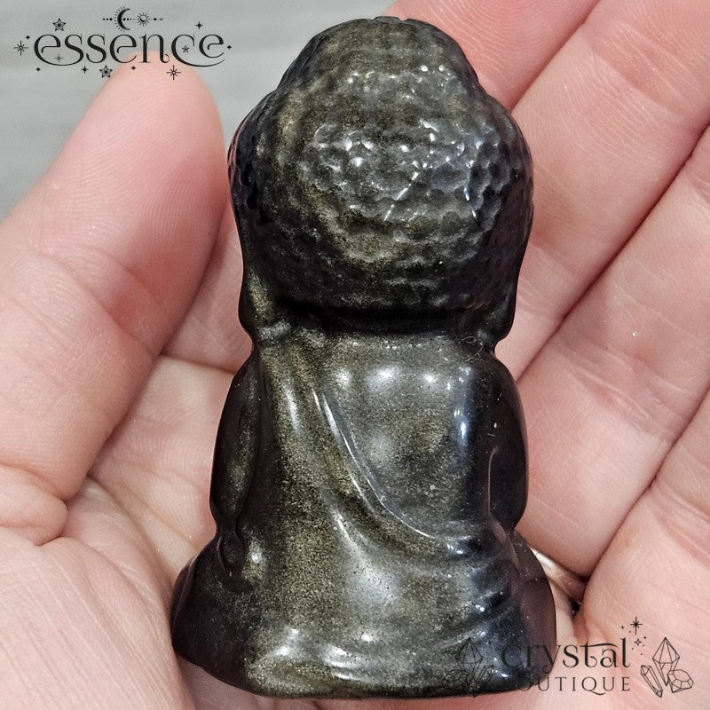 Black obsidian With Golden Sheen Buddha