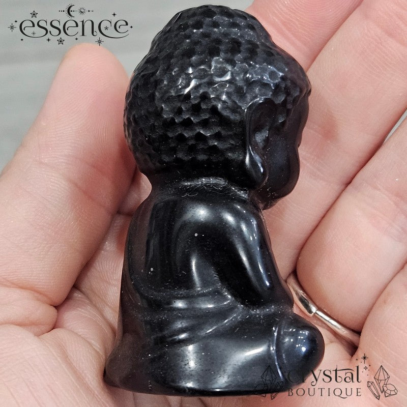 Black obsidian With Golden Sheen Buddha