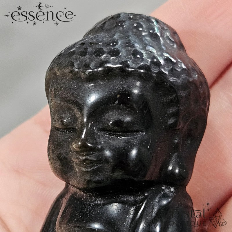Black obsidian With Golden Sheen Buddha