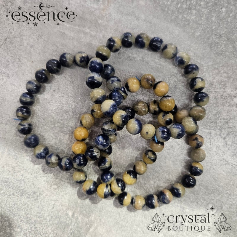 Sodalite with Yellow Feldspa Bracelet