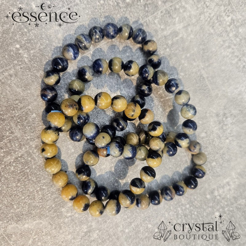 Sodalite with Yellow Feldspa Bracelet