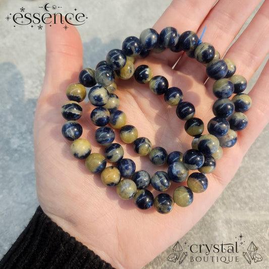 Sodalite with Yellow Feldspa Bracelet
