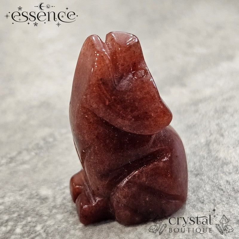 Red Aventurine Howling Wolf
