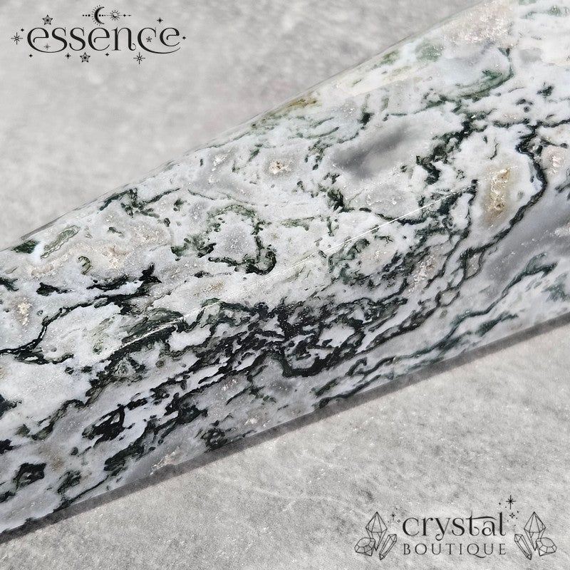 Moss Agate Tower – 🌿 Mist & Moss | 205g