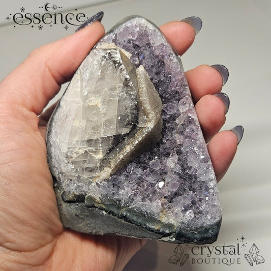 Amethyst With Calcite Cluster Cut Base