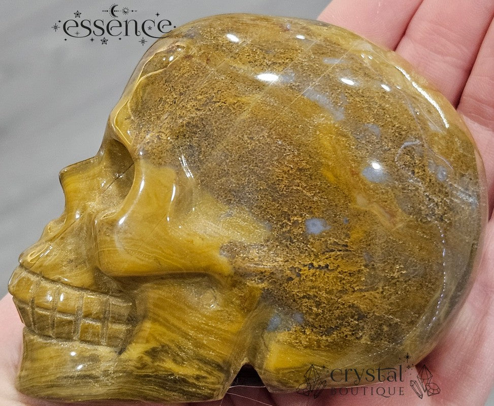 Ocean jasper/ Moss agate skull (Golden Grove)