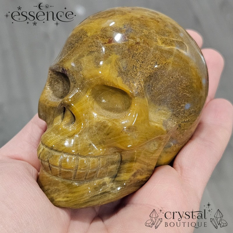 Ocean jasper/ Moss agate skull (Golden Grove)