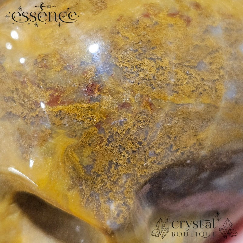Ocean jasper/ Moss agate skull (Golden Grove)