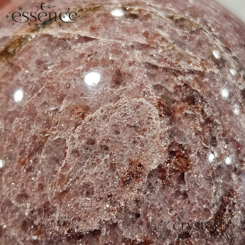 Lepidolite Sphere with Pink and Black Tourmaline