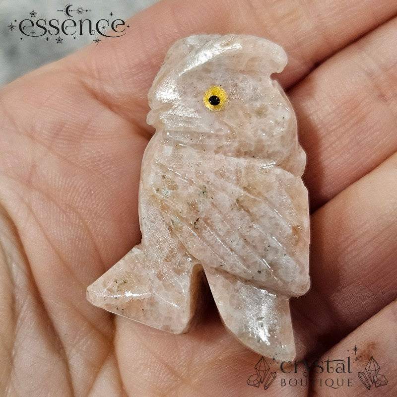 Pink Calcite Owl ā Gentle Wisdom & Soothing Energy