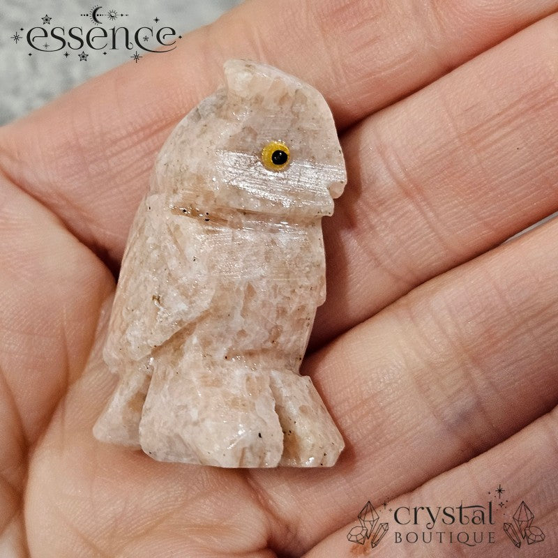 Pink Calcite Owl ā Gentle Wisdom & Soothing Energy