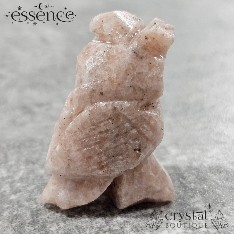 Pink Calcite Owl ā Gentle Wisdom & Soothing Energy