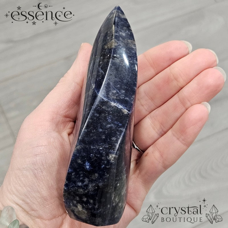 Sodalite Flame with Pyrite β Stone of Intuition & Confidence
