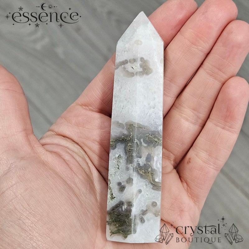Moss Agate Tower β A Stone of Growth & Harmony