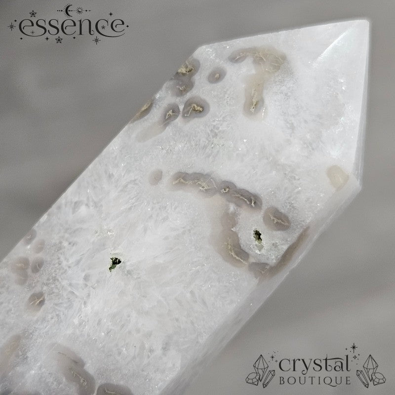 Moss Agate Tower β A Stone of Growth & Harmony