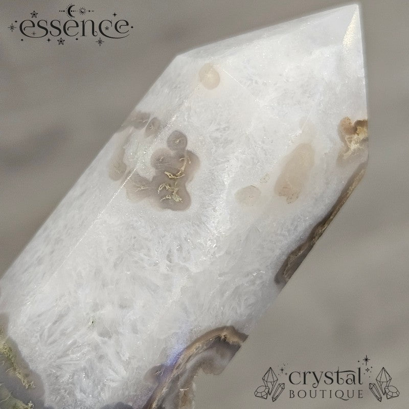 Moss Agate Tower β A Stone of Growth & Harmony