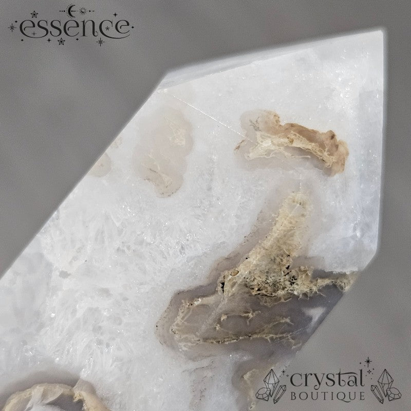 Moss Agate Tower β A Stone of Growth & Harmony
