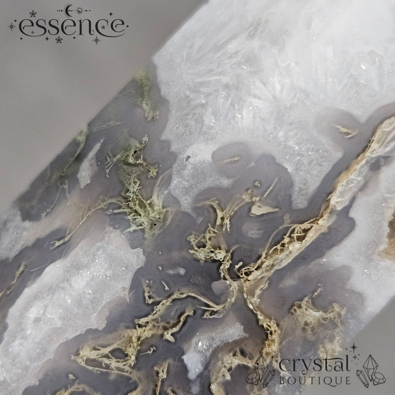 Moss Agate Tower β A Stone of Growth & Harmony