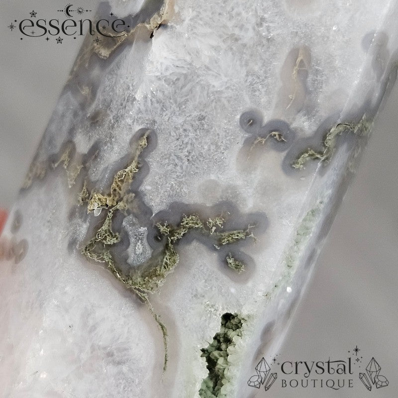 Moss Agate Tower β A Stone of Growth & Harmony