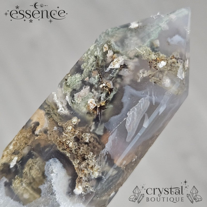 Moss Agate Tower β A Stone of Growth & Harmony
