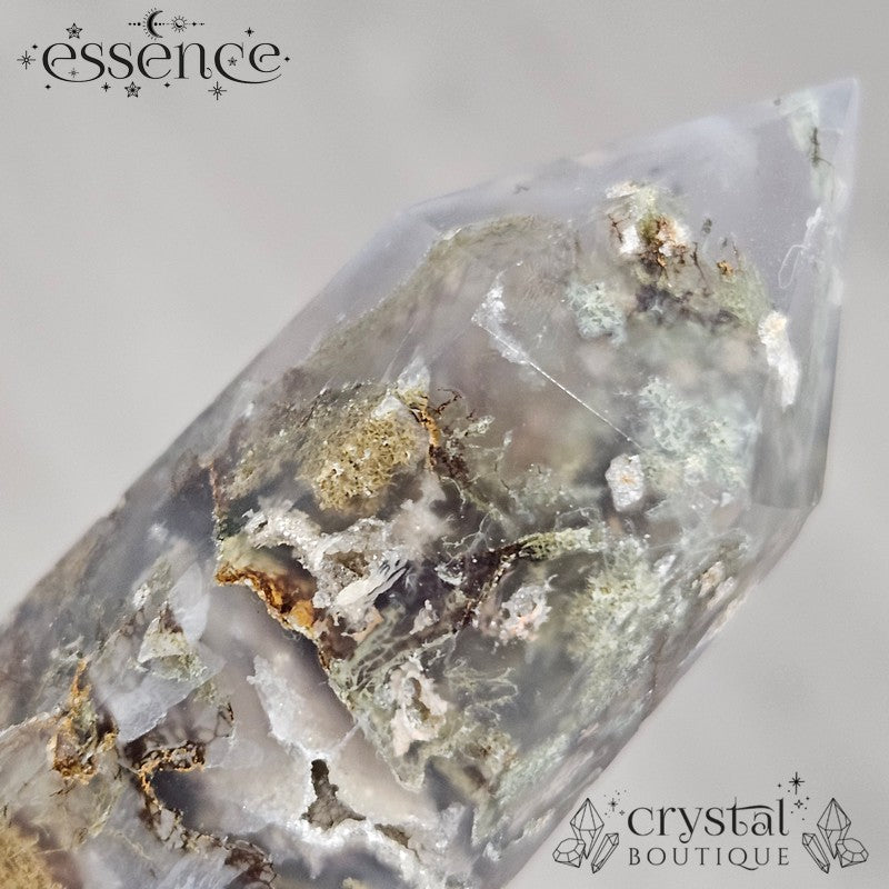 Moss Agate Tower β A Stone of Growth & Harmony