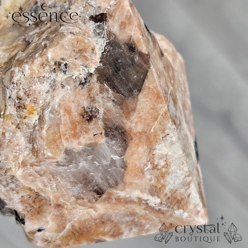 Peach Moonstone, Black Tourmaline & Smoky Quartz Cut Base โ 380g