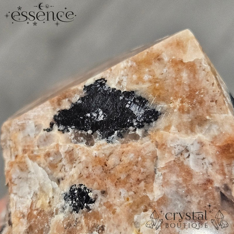Peach Moonstone, Black Tourmaline & Smoky Quartz Cut Base โ 380g