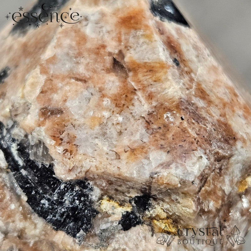 Peach Moonstone, Black Tourmaline & Smoky Quartz Cut Base โ 380g