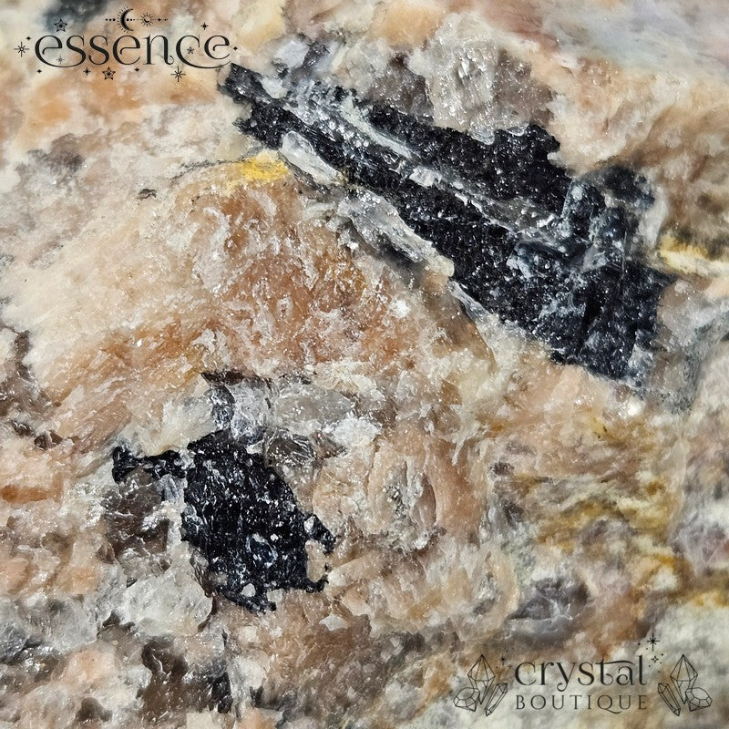 Peach Moonstone, Black Tourmaline & Smoky Quartz Cut Base โ 380g