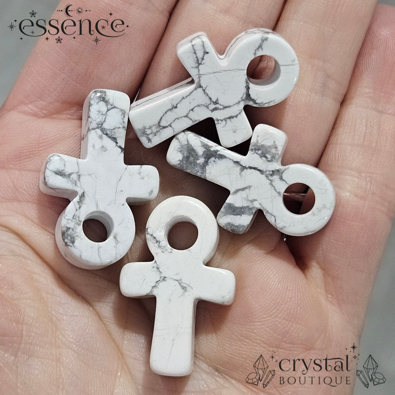 Howlite Ankh – Symbol of Strength & Serenity