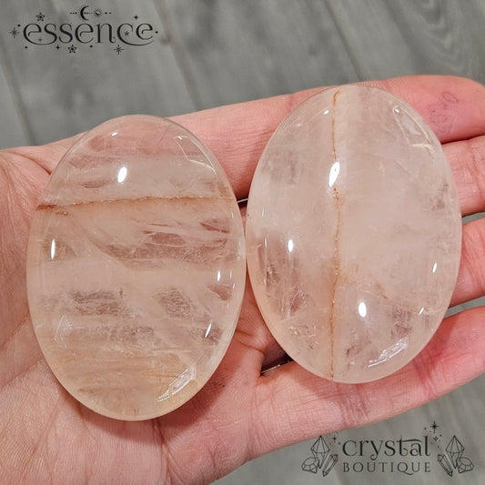 Golden Healer Quartz Palm Stone – Pure Radiance & Healing Energy
