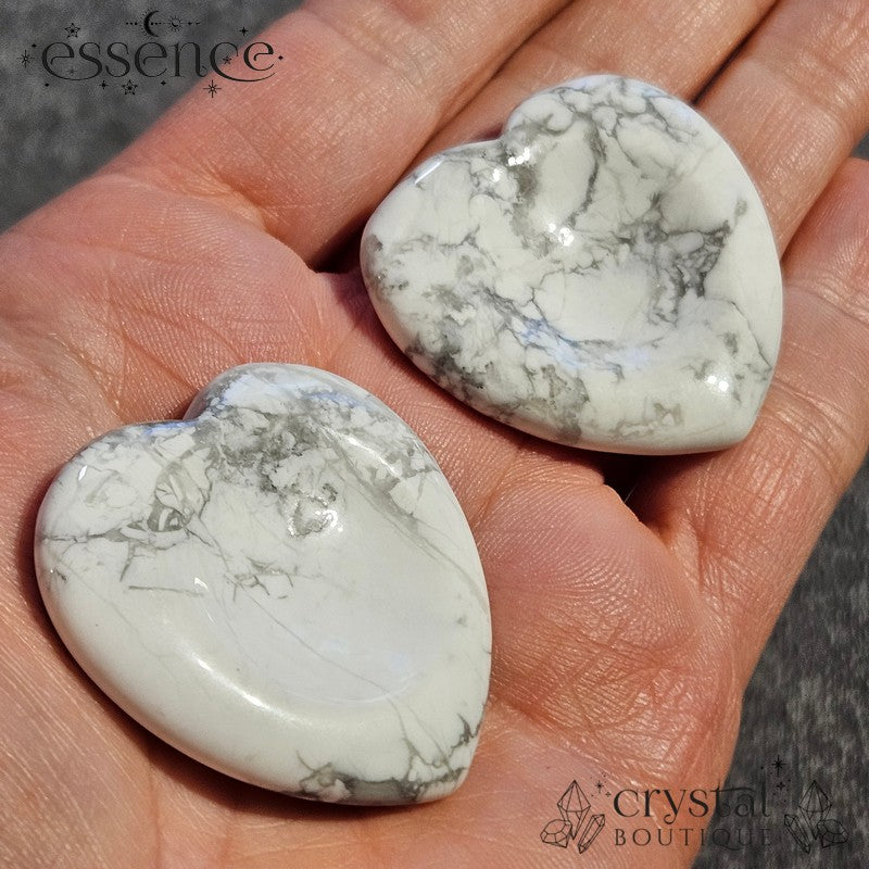 Howlite Heart Shaped Worry Stone