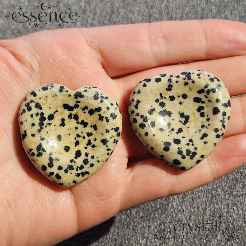 Dalmatian Jasper Heart Shaped Worry Stone