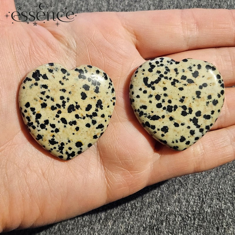 Dalmatian Jasper Heart Shaped Worry Stone