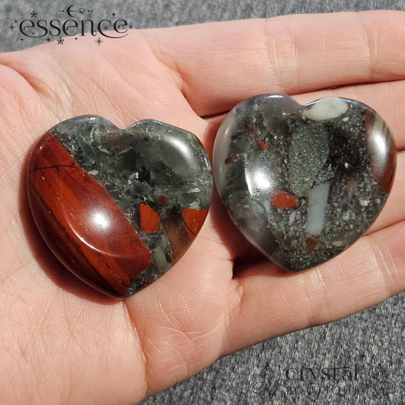 Bloodstone Heart Shaped Worry Stone