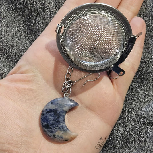 Sodalite Moon Stainless Steel Tea Strainer – Sip in Serenity!