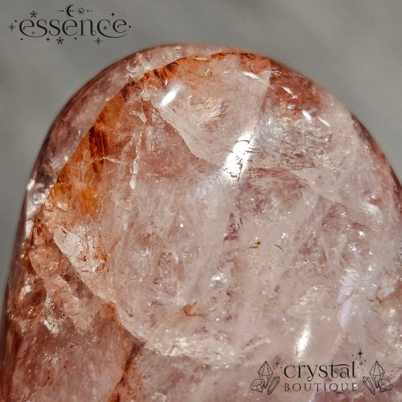Fire Quartz Palm Stone – Grounding & Energizing Energy