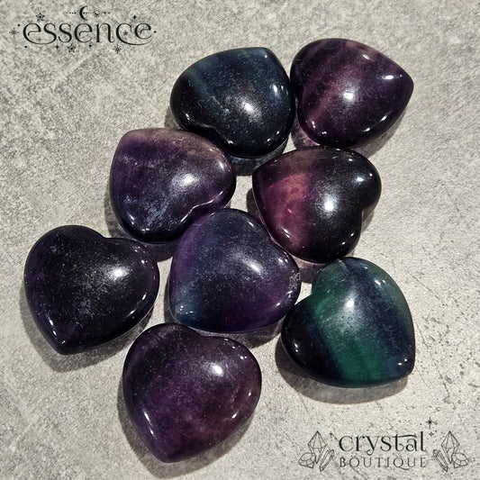 Mexican Fluorite Heart – Deep, Vibrant Pocket Stone