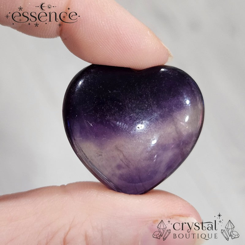 Mexican Fluorite Heart – Deep, Vibrant Pocket Stone