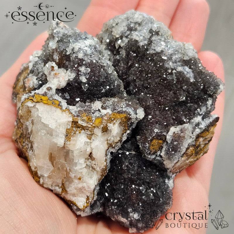 Manganese Quartz Cluster with Calcite – 300g
