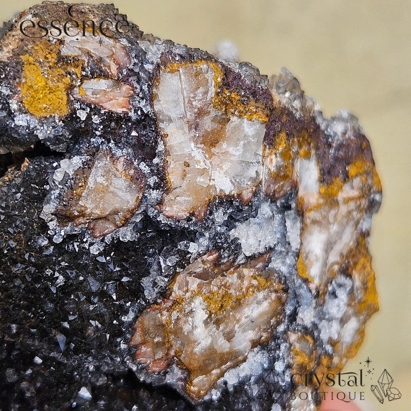 Manganese Quartz Cluster with Calcite – 300g