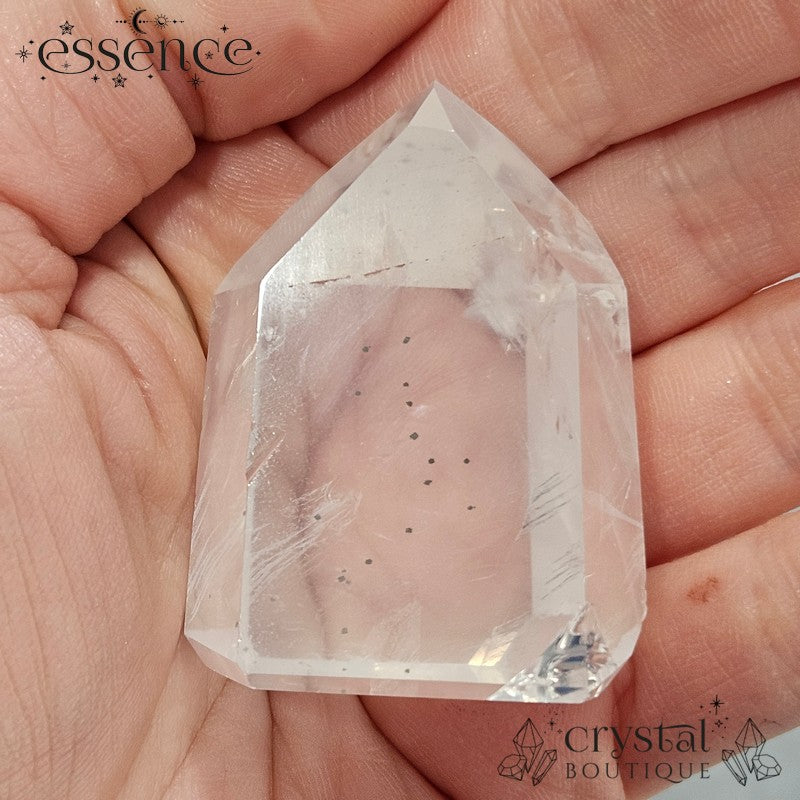 Girasol Quartz Tower with Pyrite Inclusions – 64g Intuition and Confidence
