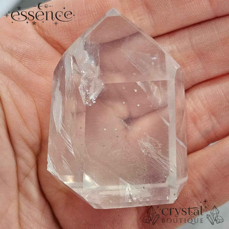 Girasol Quartz Tower with Pyrite Inclusions – 64g Intuition and Confidence