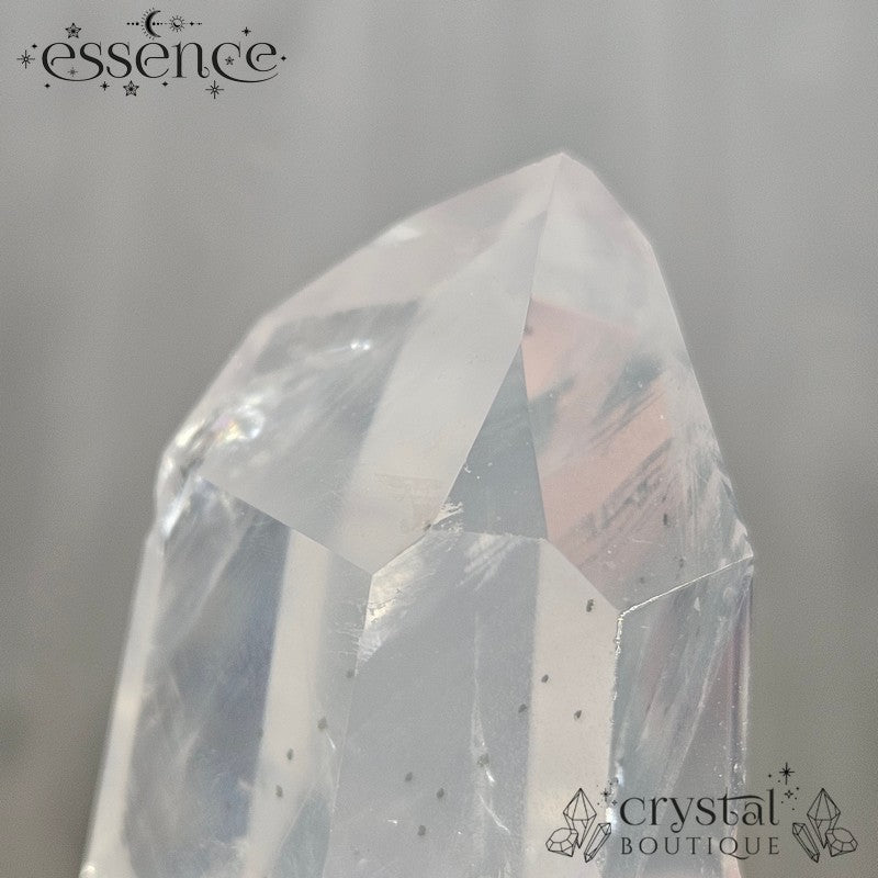 Girasol Quartz Tower with Pyrite Inclusions – 64g Intuition and Confidence